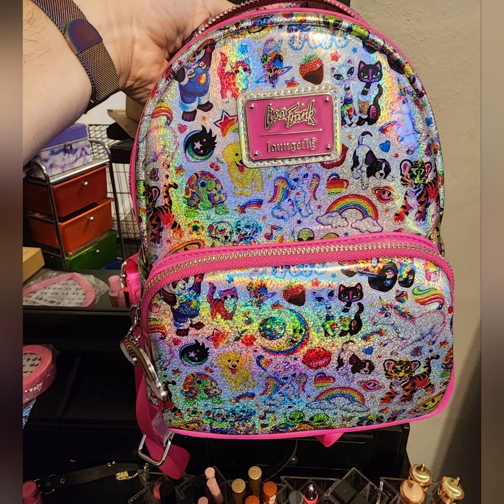 Loungefly Multicolor Backpack With Pink Accents - image 3